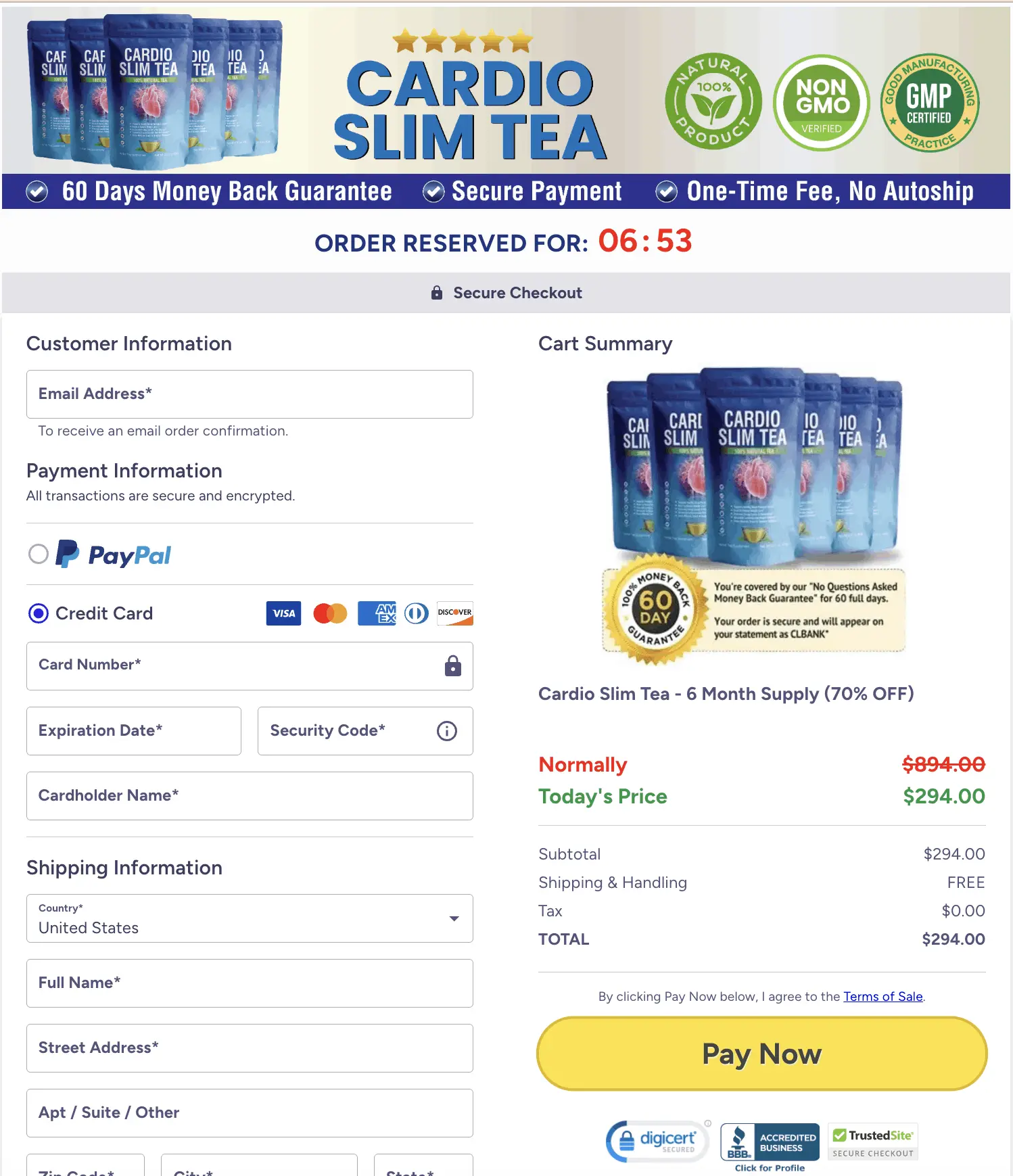 Cardio Slim Tea Order Now